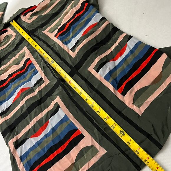 AKRIS Punto Mulberry Silk Multicolor Printed Silk Blouse Top Women Size 6 - Picture 5 of 12